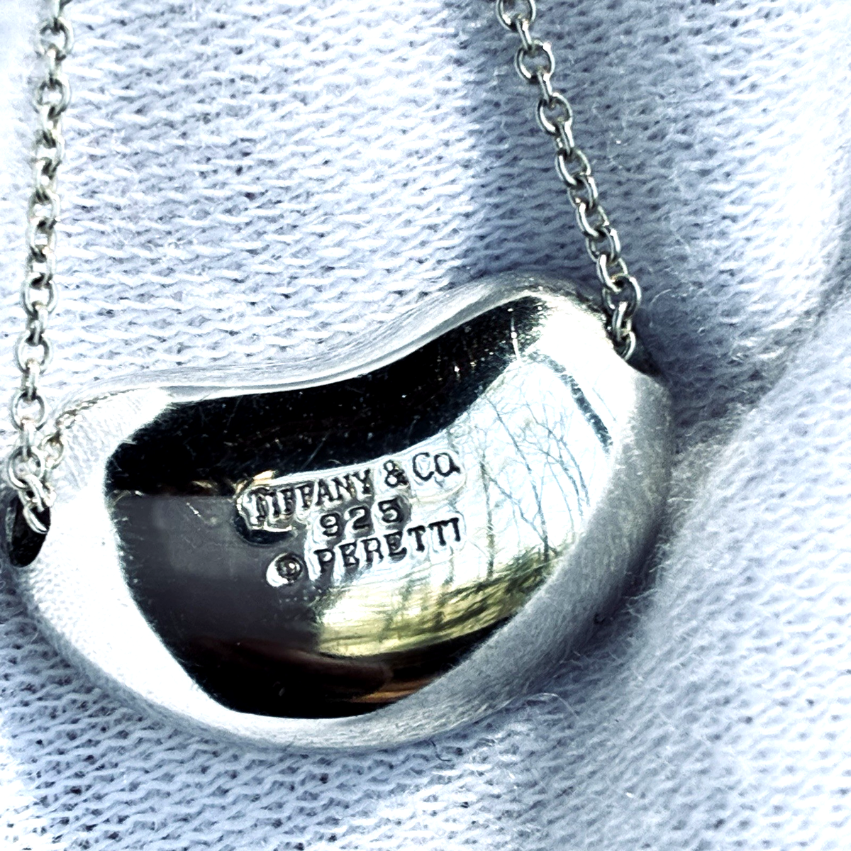 Tiffany & Co Elsa Peretti Large 20mm Bean Pendant Necklace Silver