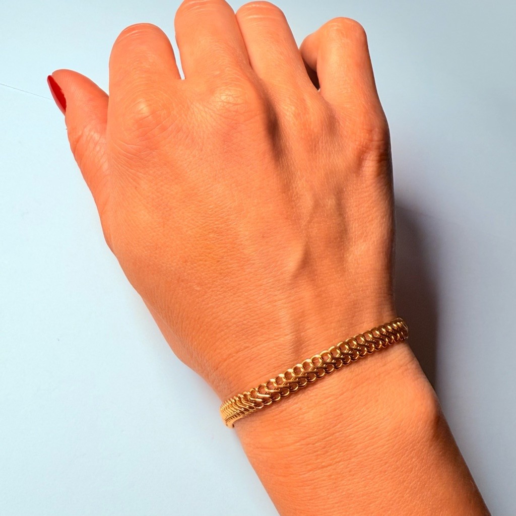 14k Solid Yellow Gold 8 Eight Fancy Infinity Link… - image 7