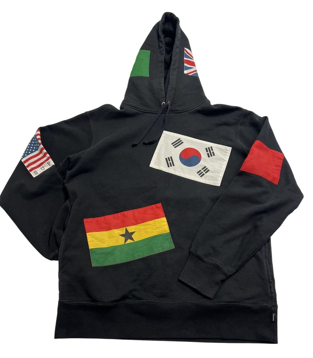 supreme 国旗 flag パーカー 黒 13aw 2013 Supreme International Flag Patch Hoodie in Black | eBay