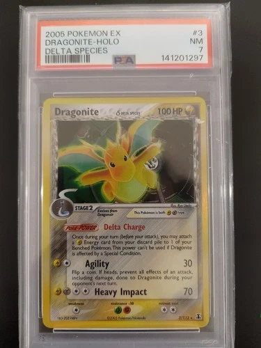 2005 Pokemon Ex Delta Species #3/113 Dragonite δ Holo PSA 7 NM