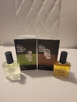 Coty Wild Citrus / Wild Woods For Men Lot Of 2 15ml Each