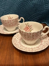 Johnson Brothers - 🌹Rose Bouquet Pink Floral Cup & Saucer -2