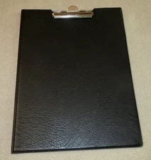 Vintage Sperry-Univac Black Vinyl-covered Clip Notebook Folder