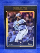 2025 Topps Archives 2005 Topps Freddy Peralta Black Foilboard Milwaukee Brewers
