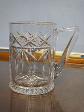 1 PINT KRISTALL BIERGLAS KRUG, 13,5 cm hoch,