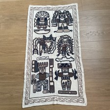 Vintage peruwiański andyjski ręcznie haftowany sztuka ludowa wiszący gobelin na ścianie 120x60cm