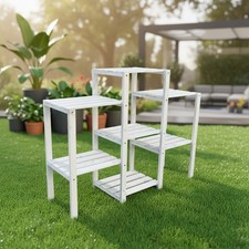 Scaffale per piante bianco scala per fiori scaffale verticale piedistallo per fiori scaffale per piante scaffale per fiori