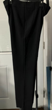 ESCADA SZ 44 14 BLACK DRESS CAREER PANTS WOOL SILK ELASTANE GERMANY JA02
