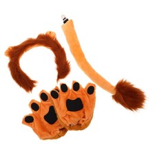 Lion Headband Suit Halloween Animal Clothes Outfit Birthday Cosplay Props