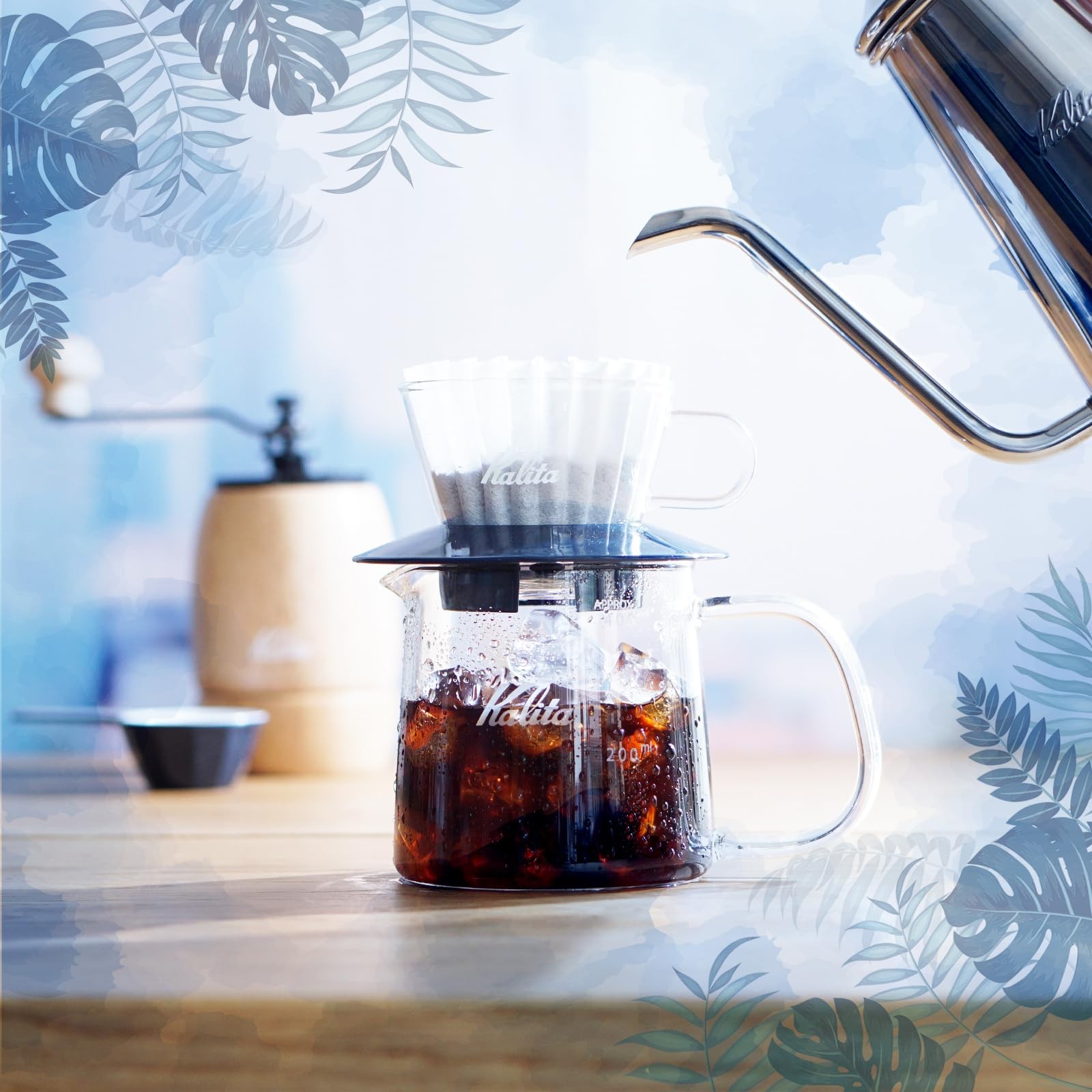 Kalita Wave Series Coffee Dripper For 2-4 People, Heat-Resistant Glass, Black (_