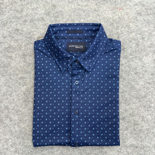 JACHS Camicia Uomo con Bottoni Casual Abbigliamento Quotidiano, Relaxed, Motivo Blu, L NUOVA - Foto 10 di 11