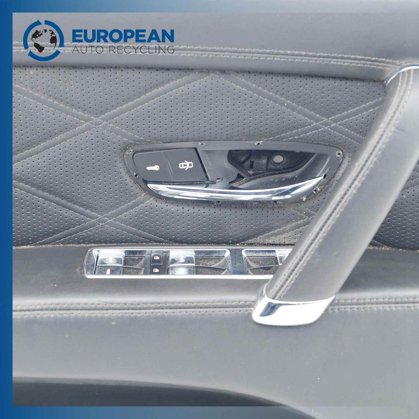 12-18 BENTLEY FLYING SPUR Left Drivers Side Black Front Door Trim Panel - OEM
