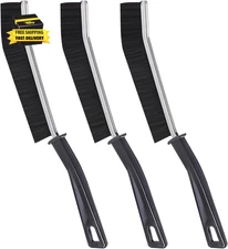 3 Pack Crevice Cleaning Brush with Handle,Hard Bristle Crevice Cleaning Tool,Bas