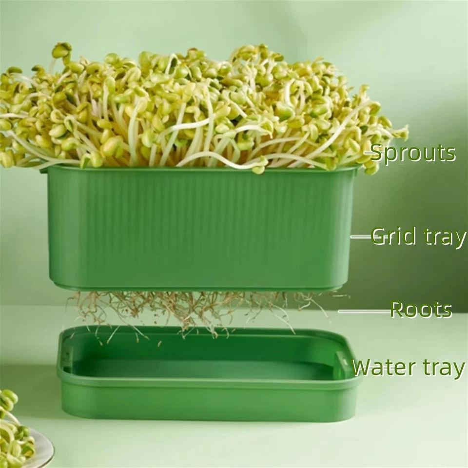 Caja de cultivo apilable de brotes de frijol, bandeja para brotes, bandejas de cultivo de microgreens Foto 3 de 4