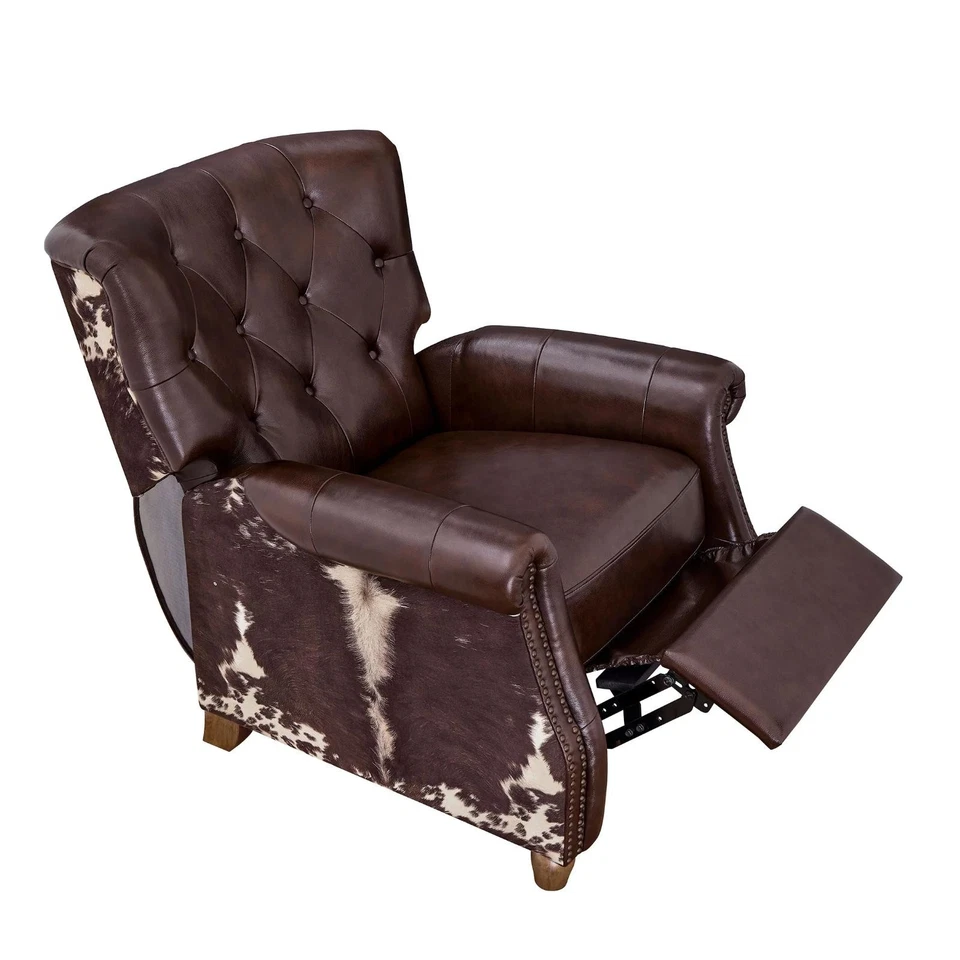 Кожаное кресло-реклайнер Pioneer Woman с обивкой из искусственной воловьей кожи стеганый гвоздезабивной пистолет - Изображение 2 из 4