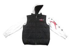 Jordan Jacket Youth Large Black White Jumpman Therma Fit Hooded Puffer Vest