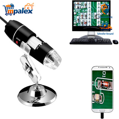 Jiusion Digital Mikroskop 8 LED USB 2.0 OTG Adapter Metall Standfunktion