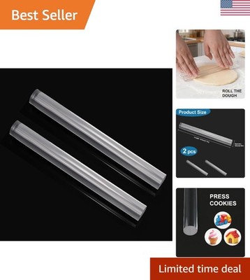 2pcs Acrylic Clay Roller, Plastic Clear Round Tube Roller Pin Polymer Clay To...