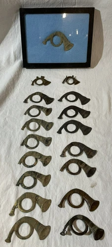 Civil War Infantry Bugle Hat Insignia Lot Dug Relics Union Kepi Hardee