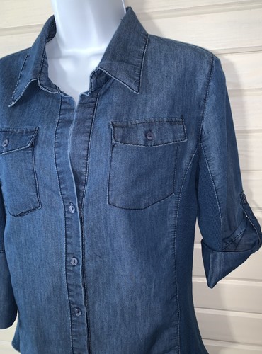 Cavalini Sz MEDIUM Denim Chambray Shirt 