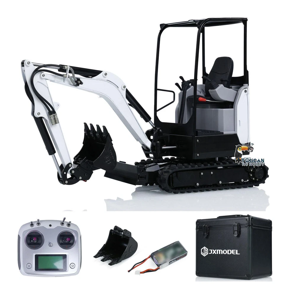 Mini excavadora hidráulica JX modelo escala 1/14 E20 RC modelo de excavadora de control remoto Foto 2 de 4