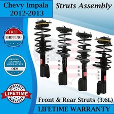 Monroe OEM Front & Rear Struts For 2012-2013 Chevy Impala 3.6L Lifetime Warranty