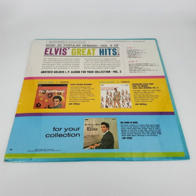 Elvis Presley – Elvis' Golden Records Volume 3 LP Vinyl Record