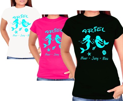 ARIEL MEER-JUNG-BLAU SPRÜCHESHIRT FUNSHIRT DAMEN PARTY T SHIRT MALLE XS-3XL