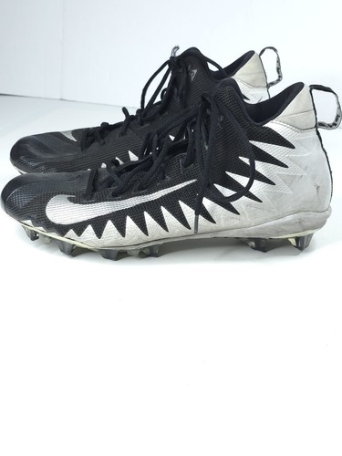 Nike Alpha Menace Pro Mid Black White Silver 871451-103 Mens Size 12.5 - Picture 4 of 9
