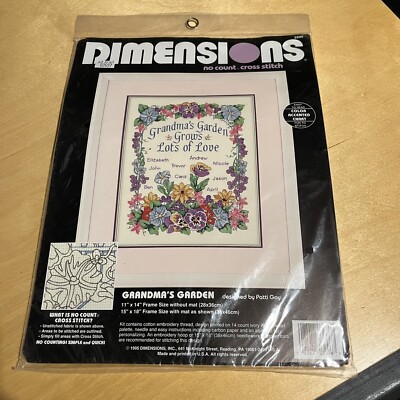 Dimensions Grandma's Garden 11'' x 14'' Cross Stitch Kit NWT 1995