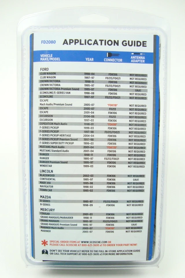  Scosche - FD2080 - Stereo Install Kit - Ford 1995-11 - Image 2 of 2