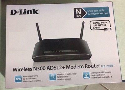 D-LINK 300Mbps N300 ADSL2+ DSL-2750B WIRELESS MODEM ROUTER LIKE NEW
