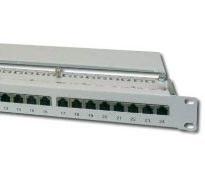24 PORT CAT 5e SHIELDED PATCH PANEL - 1HE