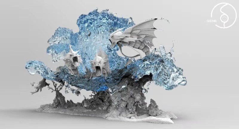 Gene Studio Gyarados 树脂雕像收藏品 Gyarados 场景 40 厘米玩具原版 — 第 4/4 张图片