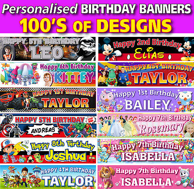 Personalised Children Kids Birthday Professional Vinyl Banners