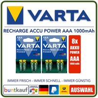 8X Varta Accu Power Aaa / Micro 1000Mah - Wiederaufladbare Akkus Von Varta