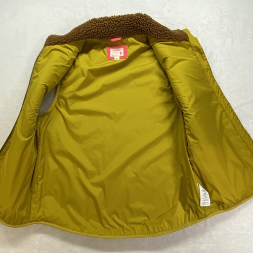 CREWCUTS J CREW Vest Girls 16 Sherpa Cozy Fleece Brown Yellow Green - Picture 6 of 11