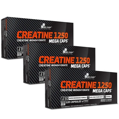 (81,25 EUR/kg) 3x Olimp Creatine 1250 Mega Caps 120 Kapseln = 360 Kapseln NEU