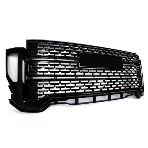 Rejilla de parachoques negra brillante estilo Denali para GMC Sierra 2500 HD/3500 HD 2020-2023 - Imagen 2 de 10