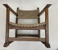 Adolf Loos Fireside Armchair Low Chair Oak Leather Arts & Crafts Reg 683982 Rare