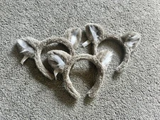 New Lot Of 3 Great Wolf Lodge Ears Headbands Gray Fuzzy Unworn