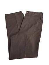 1970s 80s Chocolate Brown Triple Belt loops Pleated Trouser Highwaist Button 32"