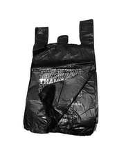 NEW 50 ct PLASTIC SHOPPING BAGS T-SHIRT TYPE, GROCERY BLACK SMALL SIZE BAGS..