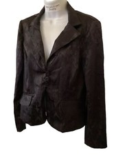 Vintage Y2K Black Blazer Jacket Jacquard Goth Whimsigoth Size S/M Circa 1980 s
