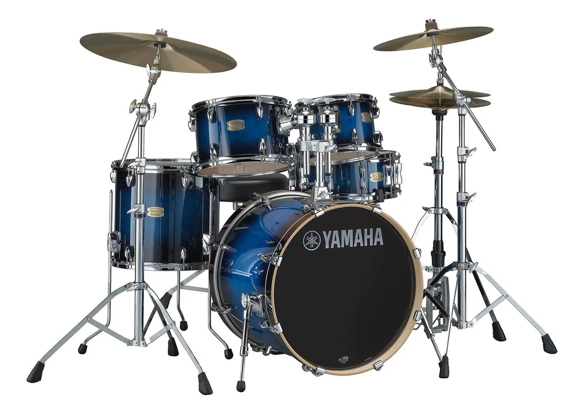 Yamaha Stage Custom Birch 5pc Drum Set w 20BD 680 Hardware Deep Blue Sunb
