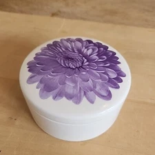 Purple Floral Studio Nova Ceramic Jewelry Trinket Lidded Dish Spring Bouquet