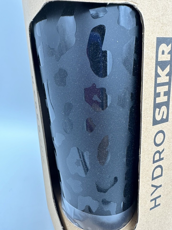 HydroJug HydroShkr Shaker Bottle Stainless Steel 24oz Black Leopard