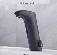 Matte Black Touchless Automatic Bathroom Tap Sensor Control Basin H C Faucet US