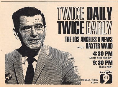 1959 KHJ TV AD ~ BAXTER WARD News in Los Angeles,California