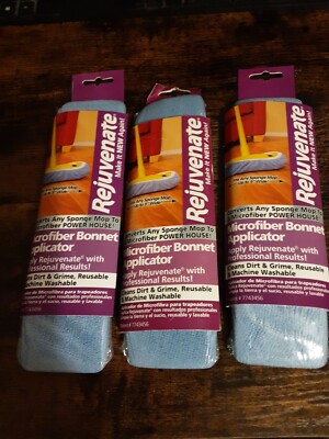 Lot Of 3:  Rejuvinate Microfiber Sponge Mop Cover Flooring Bonnet Applicators 